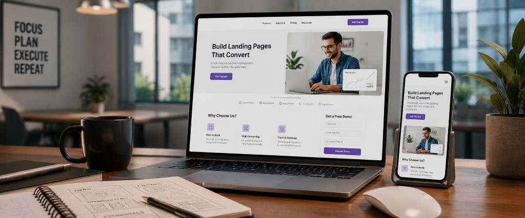 Landing page design for paid ads and campaign traffic