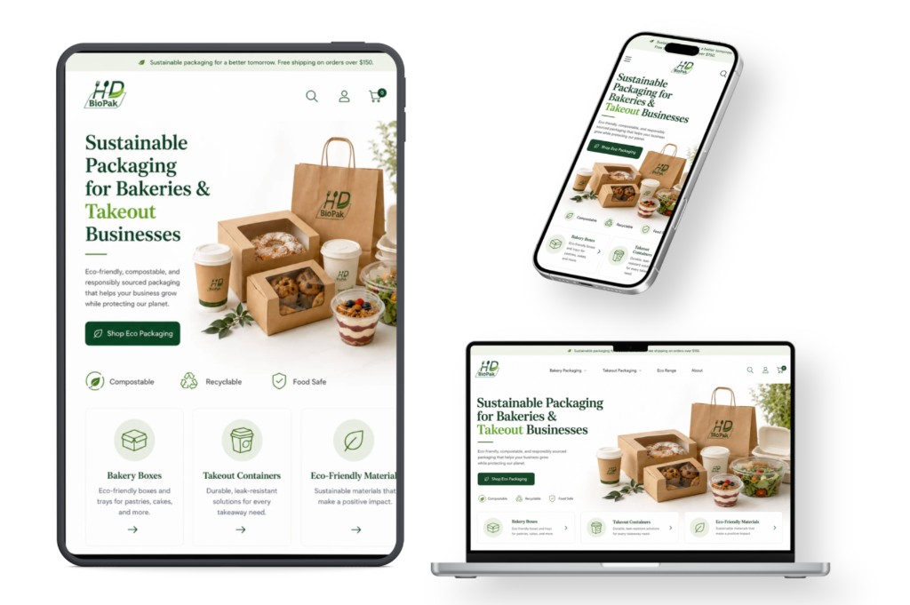 Responsive e-commerce web development across tablet, mobile, and desktop