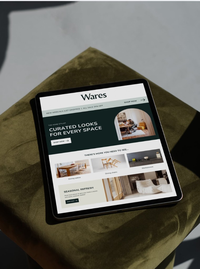 Finished brand design displayed on a tablet mockup ready for digital use